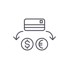 Currency conversion linear icon concept. Currency conversion line vector sign, symbol, illustration.