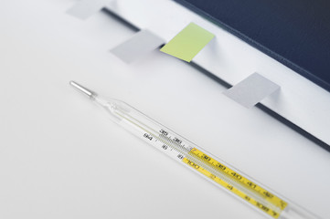 close up of thermometer for background