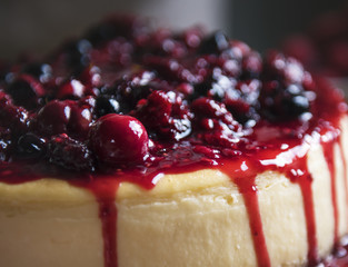Fresh berry cheescake food photography recipe idea
