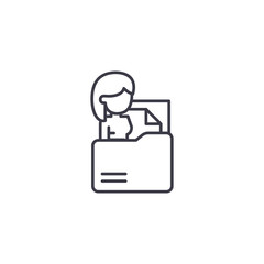 Curriculum vitae linear icon concept. Curriculum vitae line vector sign, symbol, illustration.