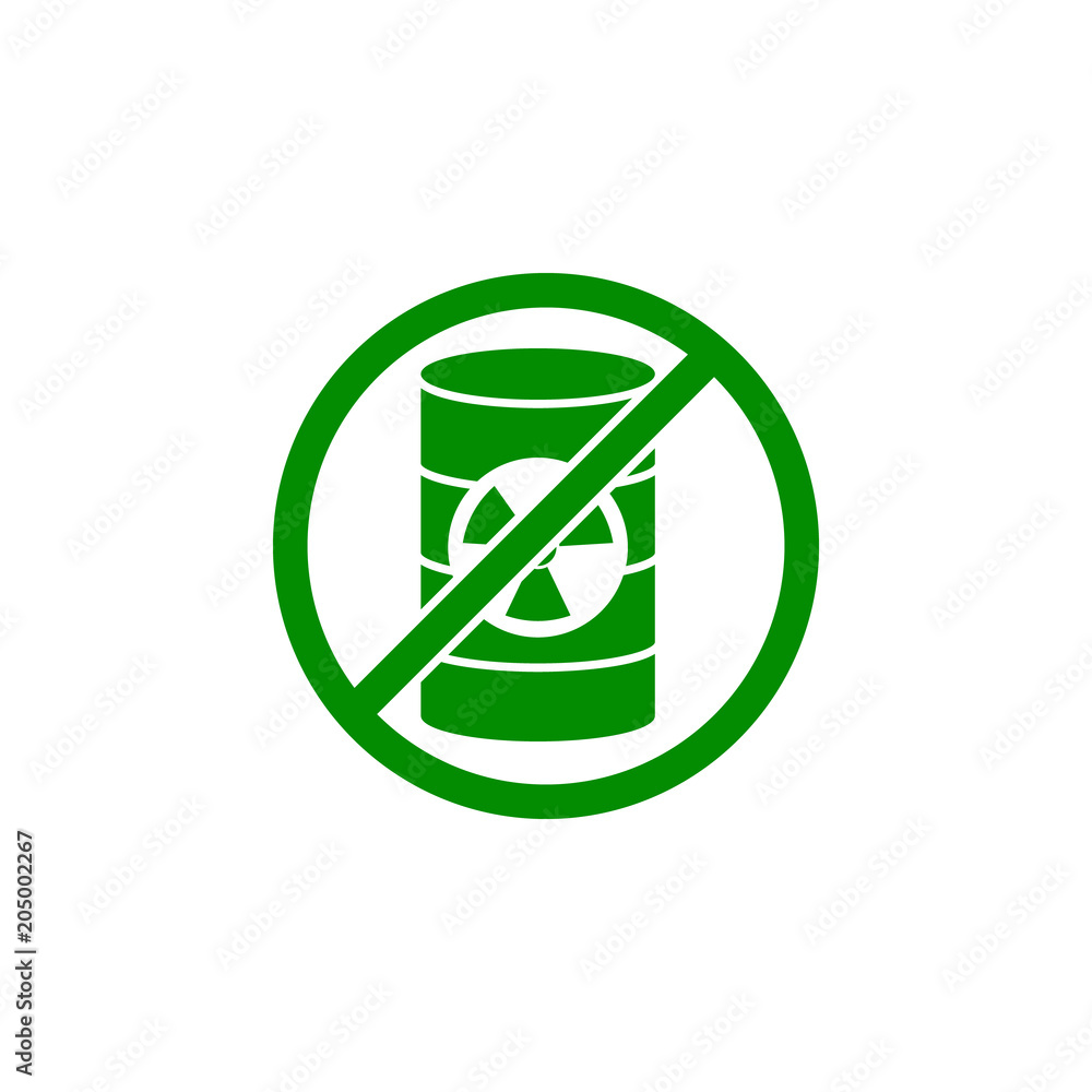Poster ban on poisonous substances green icon. element of nature protection icon for mobile concept and web