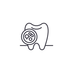 Dental examination symbol linear icon concept. Dental examination symbol line vector sign, symbol, illustration.