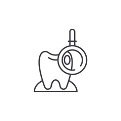 Dental examination linear icon concept. Dental examination line vector sign, symbol, illustration.