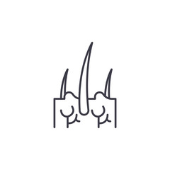 Dermis hair linear icon concept. Dermis hair line vector sign, symbol, illustration.