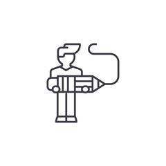 Designer illustrator linear icon concept. Designer illustrator line vector sign, symbol, illustration.