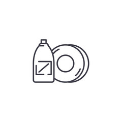 Dish soap linear icon concept. Dish soap line vector sign, symbol, illustration.