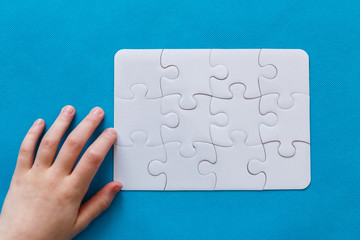 abstract puzzle background with piece missing
