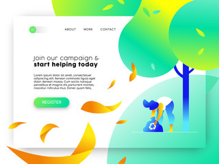 Nature help online web landing page template