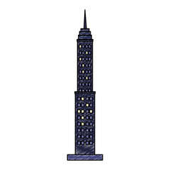 Skyscraper building isolated vector illustration graphic design