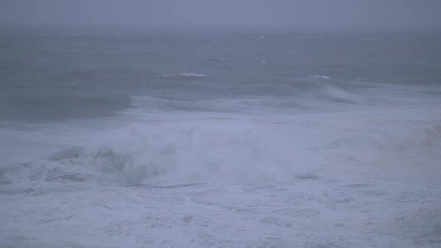 Handheld slow-motion footage of waves crashing off of the Oregon coast during high winds.  Shot on a Blackmagic Ursa Mini Pro 4.6k with a Sigma 50-100mm f/1.8.