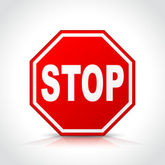 stop sign on white background
