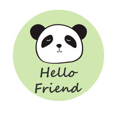 Cute panda. Bamboo. Plant. Sticker, print, print on clothes. For your design. Bright.