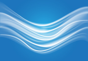 Abstract white wave soft on blue light design modern futuristic background vector illustration.