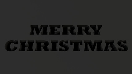Merry Christmas words cut in black paper