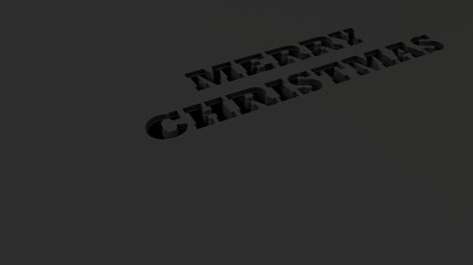 Merry Christmas words cut in black paper
