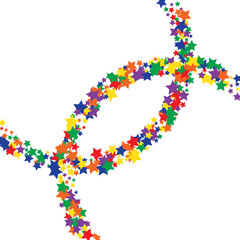 Colorful Stars Confetti, Mystery Sparkling Vector Background. Trendy Glowing Magic Glitter, Lights. Festive Falling Colorful Stars Confetti for Ads, Posters. 