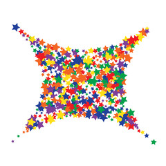 Colorful Stars Confetti, Mystery Sparkling Vector Background. Trendy Glowing Magic Glitter, Lights. Festive Falling Colorful Stars Confetti for Ads, Posters. 