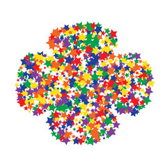 Colorful Stars Confetti, Mystery Sparkling Vector Background. Trendy Glowing Magic Glitter, Lights. Festive Falling Colorful Stars Confetti for Ads, Posters. 