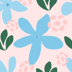 Floral seamless pattern drawn by hand. Endless repeating stylish print.