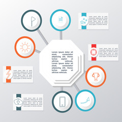 Flowchart elements different arrows for creating personalized charts. Abstract infographics. Vector business template for presentation