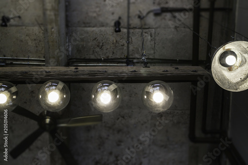 Light Bulbs Hanging From Ceiling Stock Photo And Royalty Free