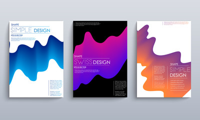Naklejka na ściany i meble Modern abstract covers set. Cool gradient shapes composition. Futuristic design. Eps10 vector.