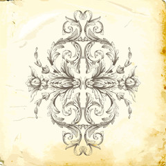 Vector baroque of vintage elements for design. 