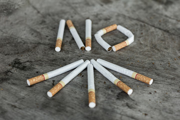 Man refusing cigarettes concept for quitting smoking,No Smoking,  healthy lifestyle, Quit Smoking Concept, World No Tobacco Day.