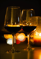red wine and candles