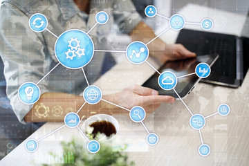 Automation concept as an innovation, improving productivity in technology and business processes.