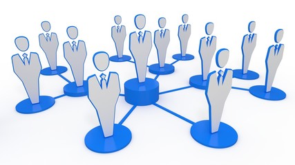 Obraz premium 3d illustration Business Network cooperation
