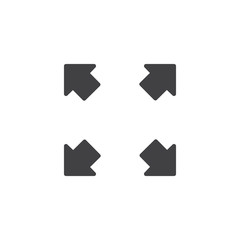 Fullscreen vector icon. filled flat sign for mobile concept and web design. Expand simple solid icon. Symbol, logo illustration. Pixel perfect vector graphics