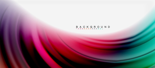 Blurred fluid colors background, abstract waves lines, vector illustration