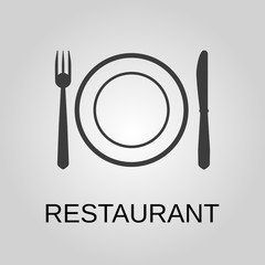 Restaurant icon. Restaurant symbol. Flat design. Stock - Vector illustration