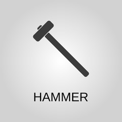 Hammer icon. Hammer symbol. Flat design. Stock - Vector illustration