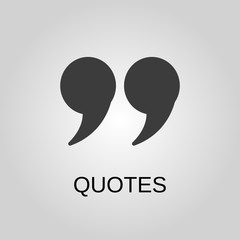 Quotes icon. Quotes symbol. Flat design. Stock - Vector illustration