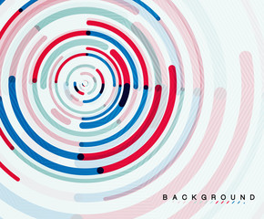 Circular lines, circles, geometric abstract background