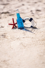 Summer concept of sandy beach. Summer vacation concept