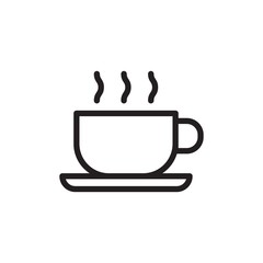 hot coffee, coffee cup outline vector icon. Modern simple isolated sign. Pixel perfect vector illustration for logo, website, mobile app and other designs