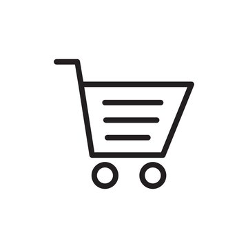 shopping cart, shopping trolley outline vector icon. Modern simple isolated sign. Pixel perfect vector illustration for logo, website, mobile app and other designs