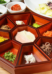 Platter of nine delicacies, Gujeolpan, Korean cuisine   