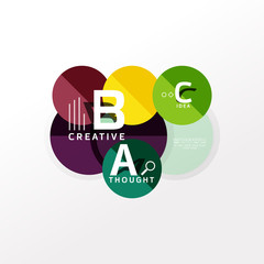 Geometric infographic banner, paper info diagram created with color shapes