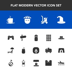 Modern, simple vector icon set with asian, food, game, play, percussion, cup, texas, musical, west, microphone, people, summer, coffee, japanese, arrow, umbrella, music, sound, circus, bar, send icons