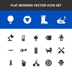 Modern, simple vector icon set with fashion, liquid, transparent, accessory, machine, ice, equipment, glass, clothing, technology, clothes, spaceship, key, jewelry, jump, telephone, style, cell icons