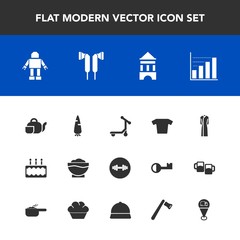 Modern, simple vector icon set with cake, equipment, map, machine, location, construction, food, gym, audio, sweet, chef, transport, coffee, drink, vegetable, music, axe, tower, shirt, scooter icons