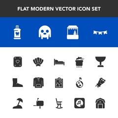 Modern, simple vector icon set with sea, health, supermarket, space, happy, image, meal, shell, flag, seashell, background, dish, picture, hygiene, clothing, ufo, boot, food, game, marine, care icons