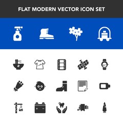 Modern, simple vector icon set with station, noodle, sprayer, fashion, technology, sakura, clothing, child, white, chinese, gadget, hotel, kid, cute, pesticide, luggage, video, film, equipment icons