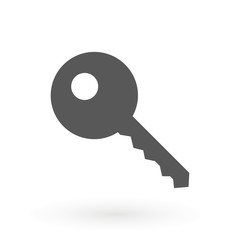 Key icon. Lock simbol. Security sign. Flat design style.