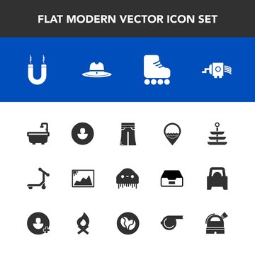 Modern, simple vector icon set with cooking, picture, hat, grater, cheese, space, image, pants, plate, monster, fun, frame, magnetic, toilet, location, human, kitchen, ufo, skating, texas, sign icons