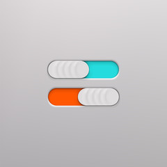 Realistic icon On and Off Toggle switch button. Graphic concept for your design